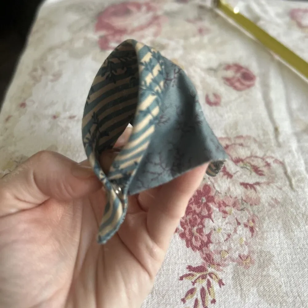 Hankerchief hearband for a 5 inch doll head Blue And White  10 Inch Doll?